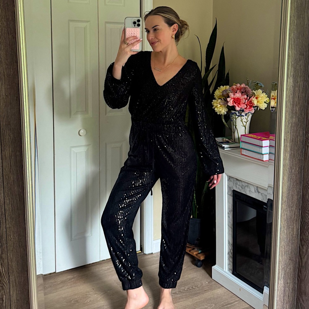 Black Sequin Jumpsuit